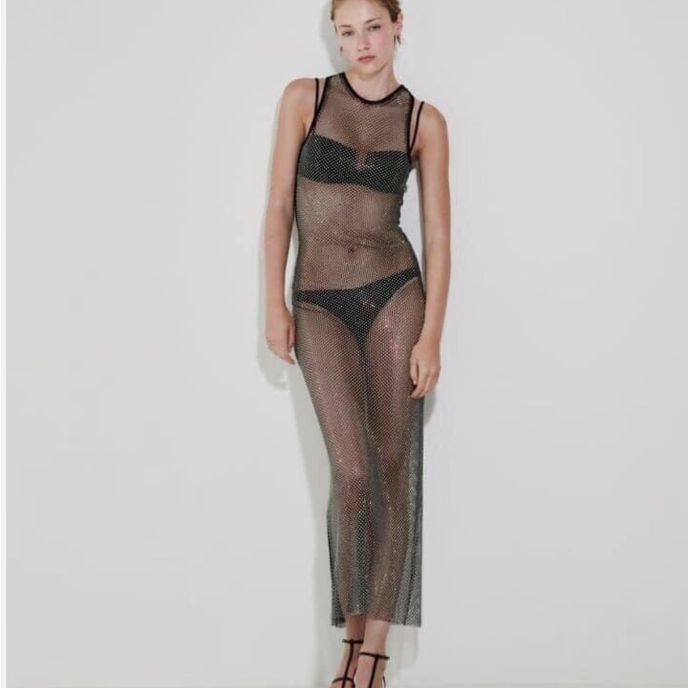 Sheer Black Mesh Dress